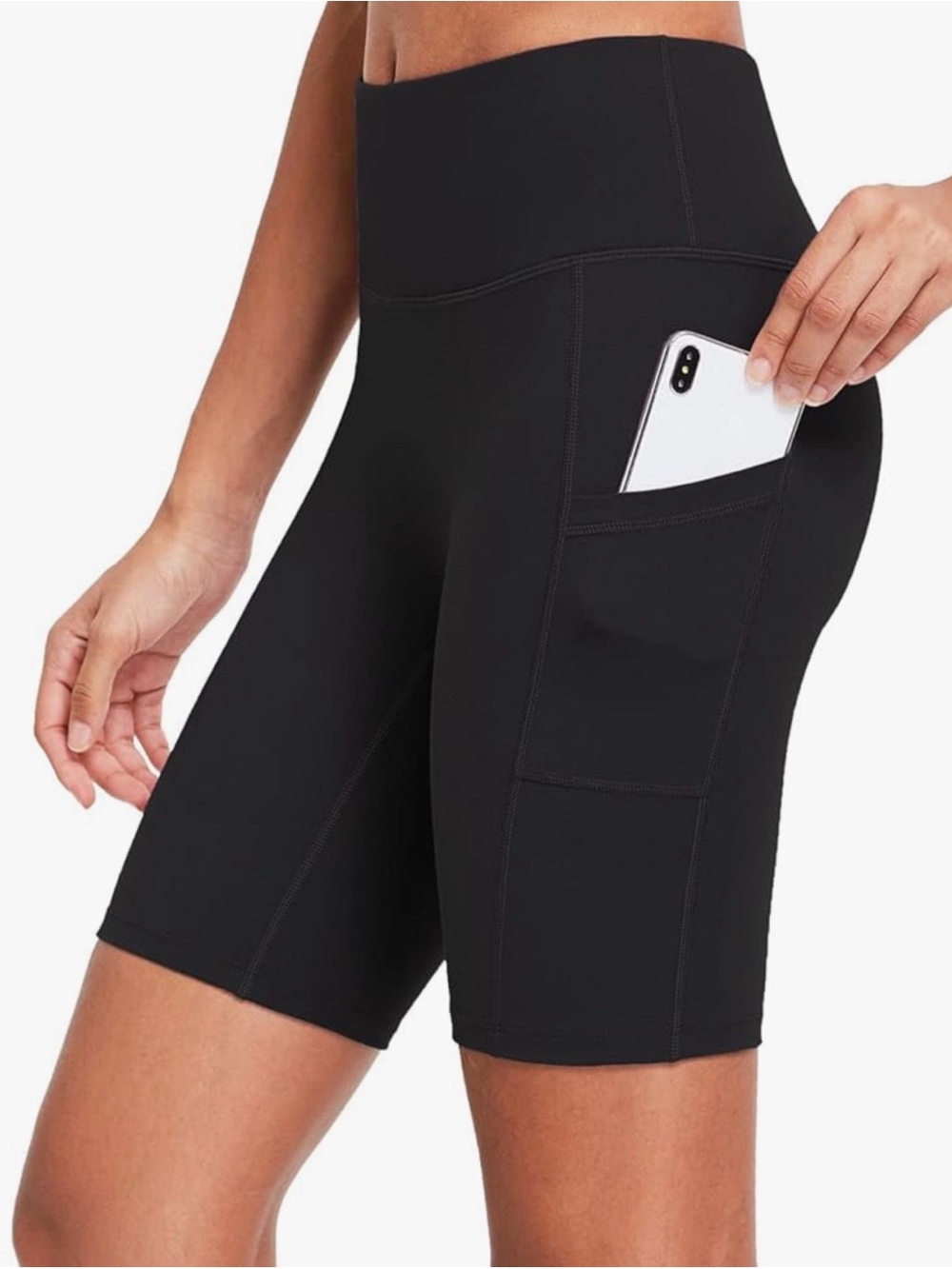 BALEAF Women’s Soft Biker Shorts, high rise 8” inseam, XXL, black